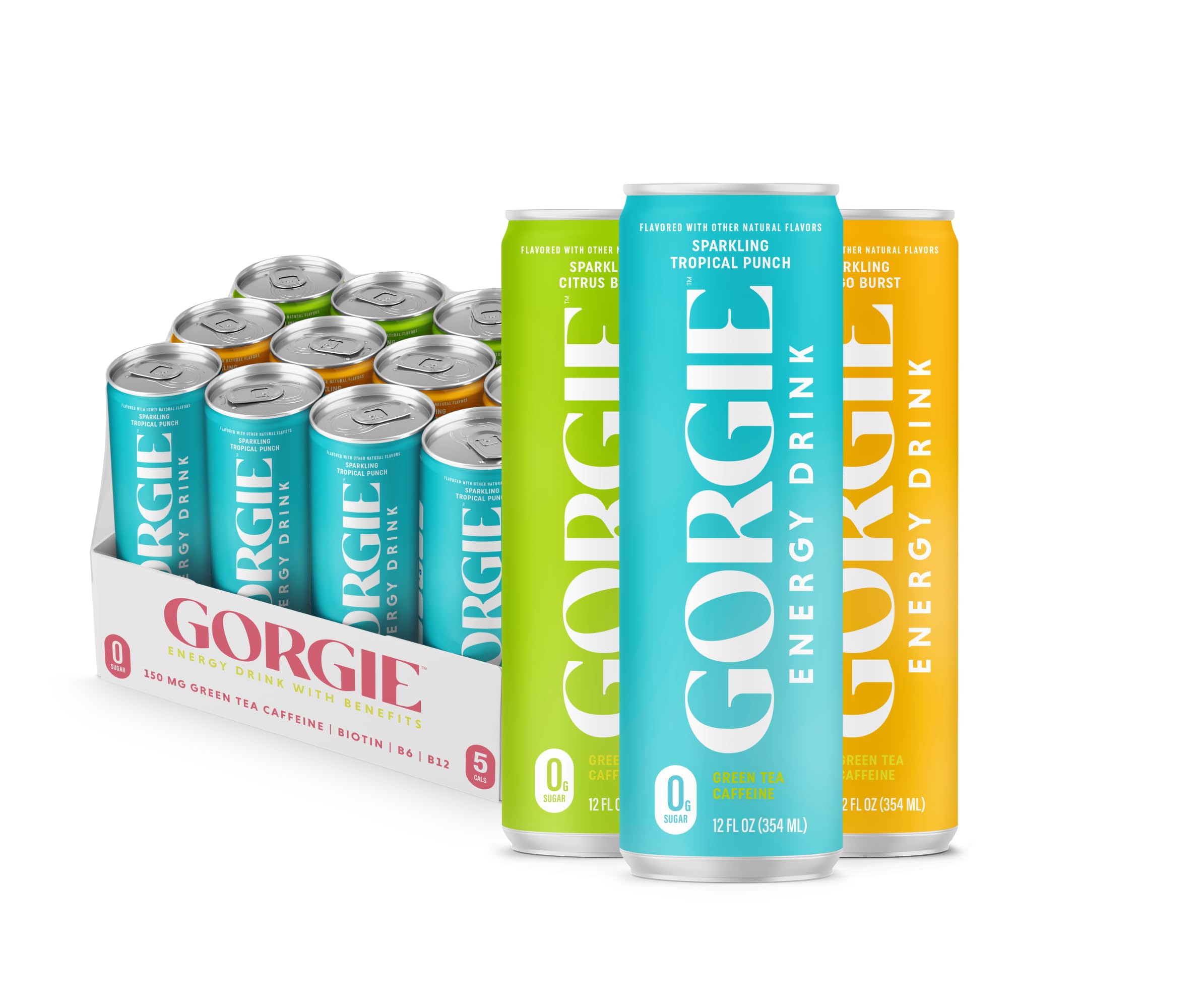 GORGIE Tropical Variety sugar-free can delivers a refreshing energy lift