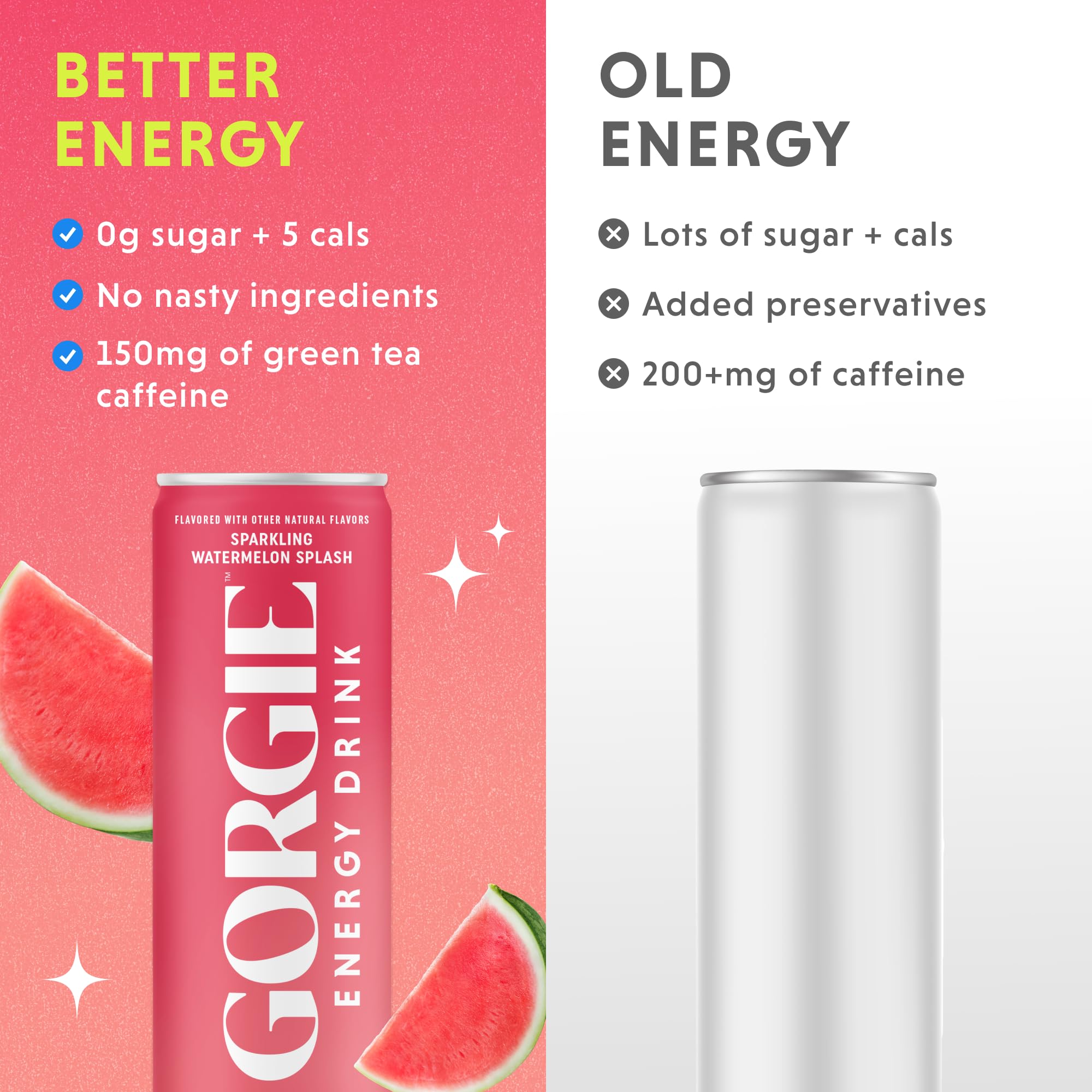 GORGIE Watermelon Crush vegan formula panel emphasizing biotin and vitamins