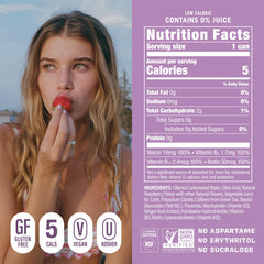 GORGIE Wild Berry energy can side view emphasizing high caffeine for focused energy.