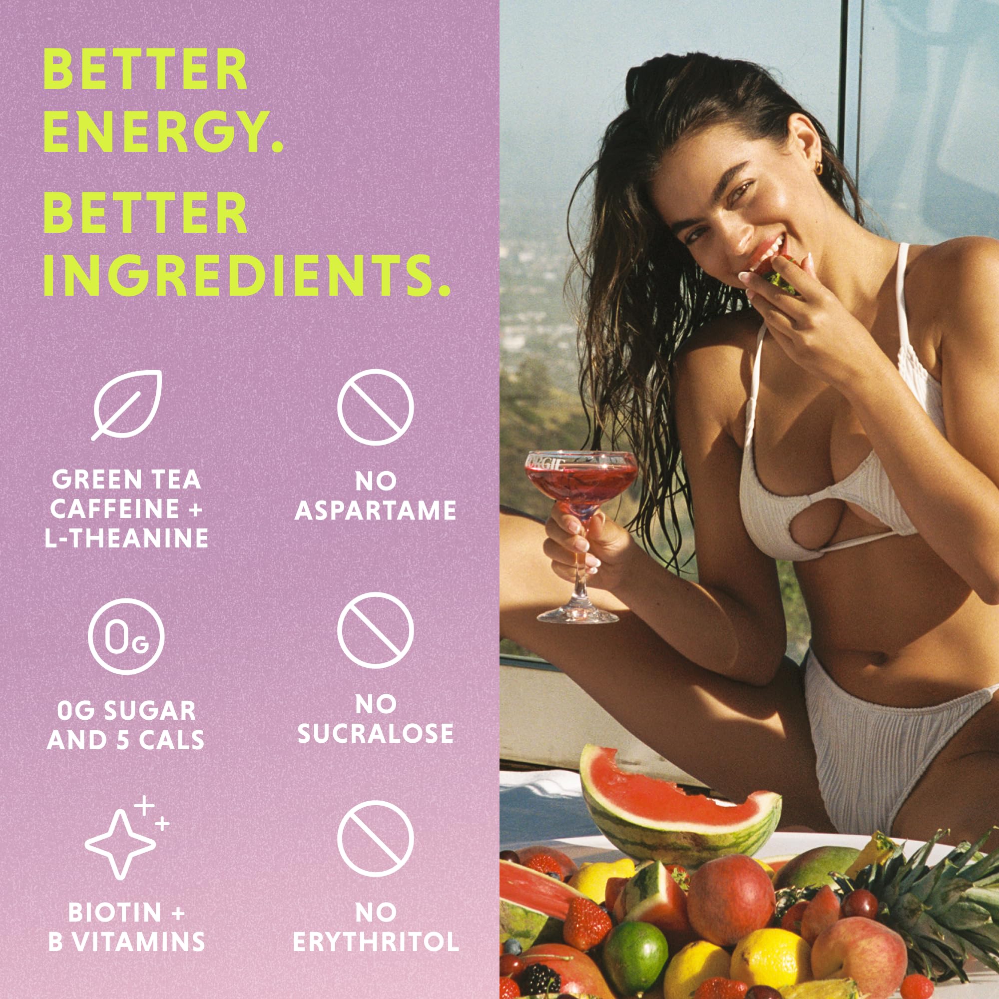 GORGIE Wild Berry packaging shot highlighting vegan, low calorie claim.