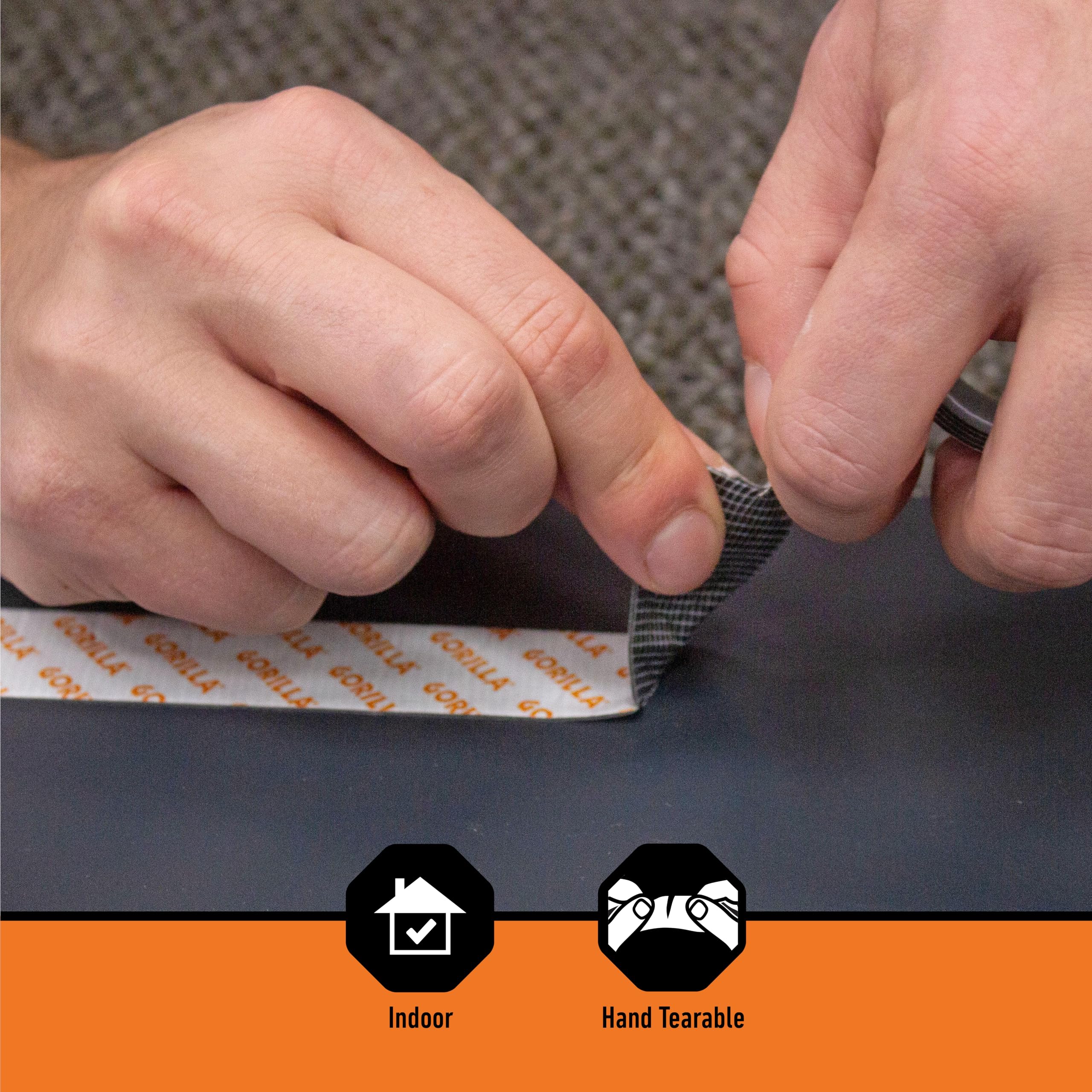 Gorilla Max Strength Mounting Tape delivers instant hold for quick, permanent adhesion