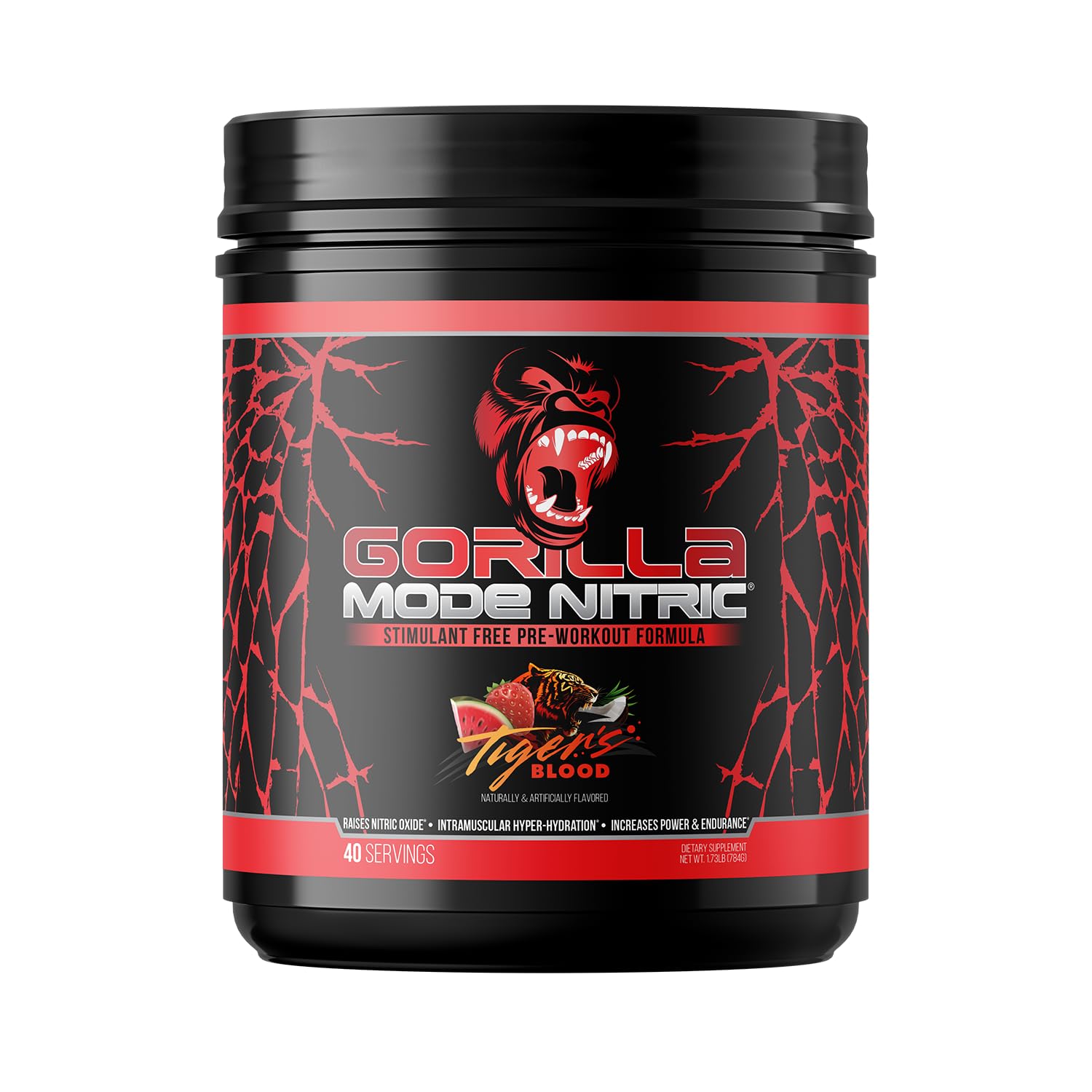 Gorilla Mind Gorilla Mode Nitric Upgraded tub with Tiger's Blood formula for pumps.