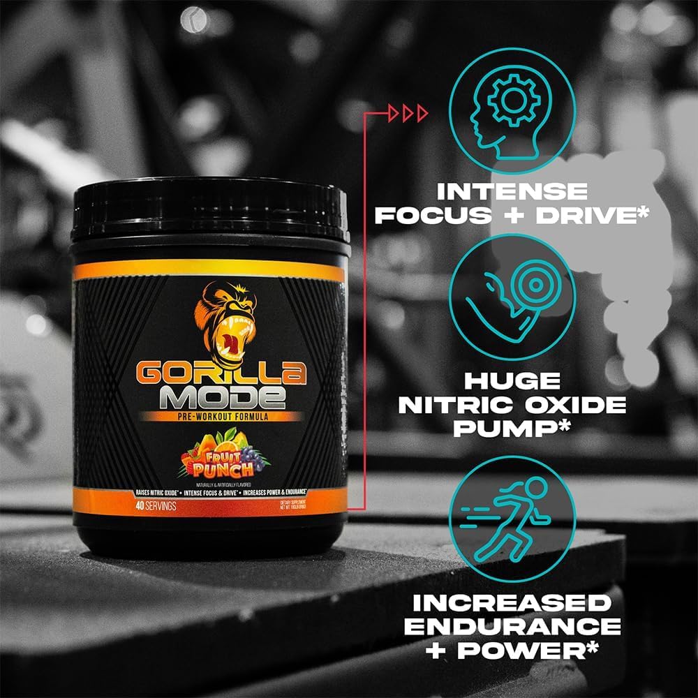Gorilla Mind Pre Workout powder dissolving quickly in water