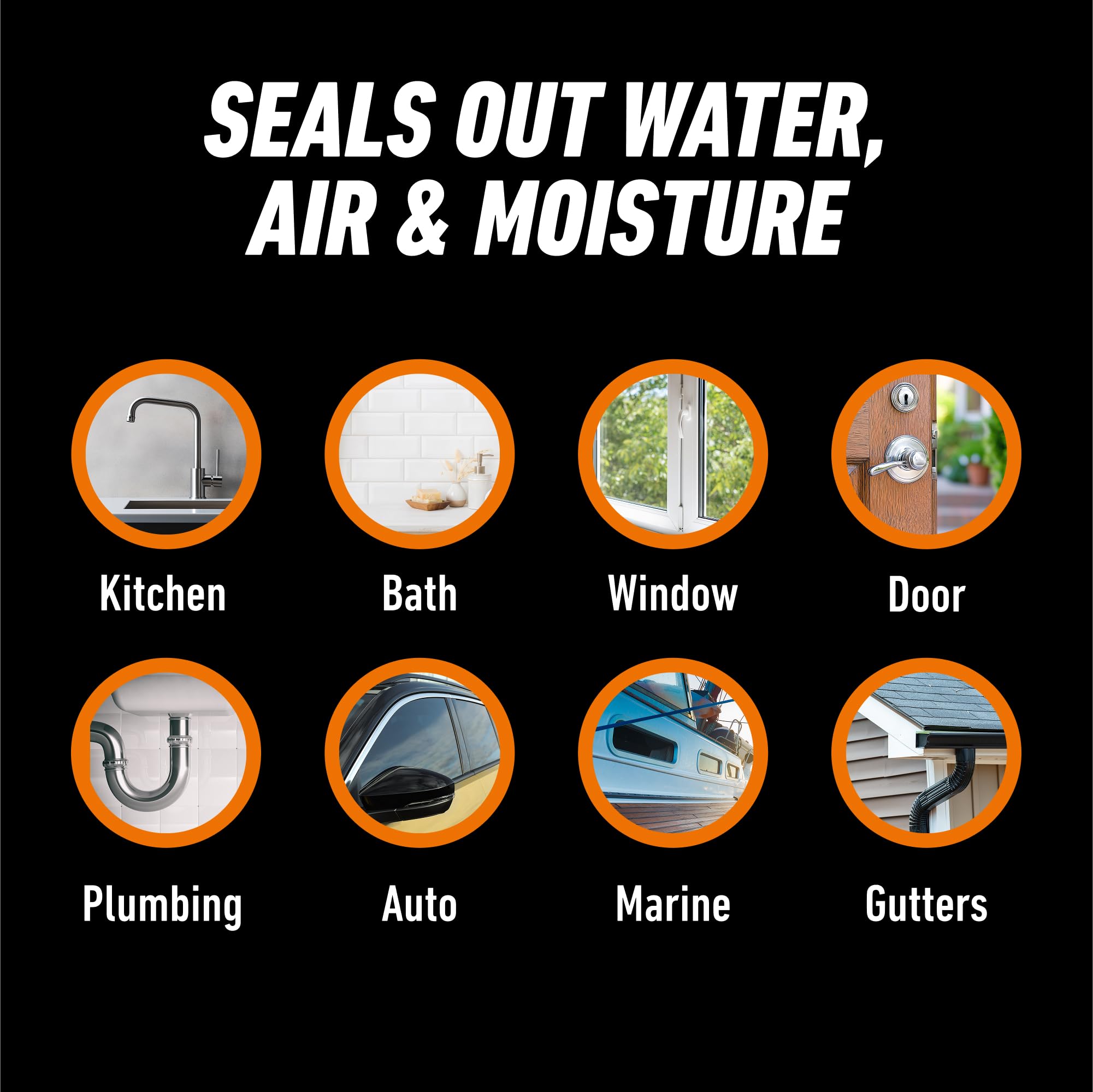 GORILLA mold and mildew resistant sealant protects surfaces over time.