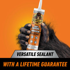 Gorilla silicone sealant applied with a caulk gun for durable indoor repairs