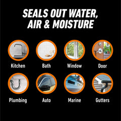 Gorilla silicone sealant in a shower corner creating a waterproof seal
