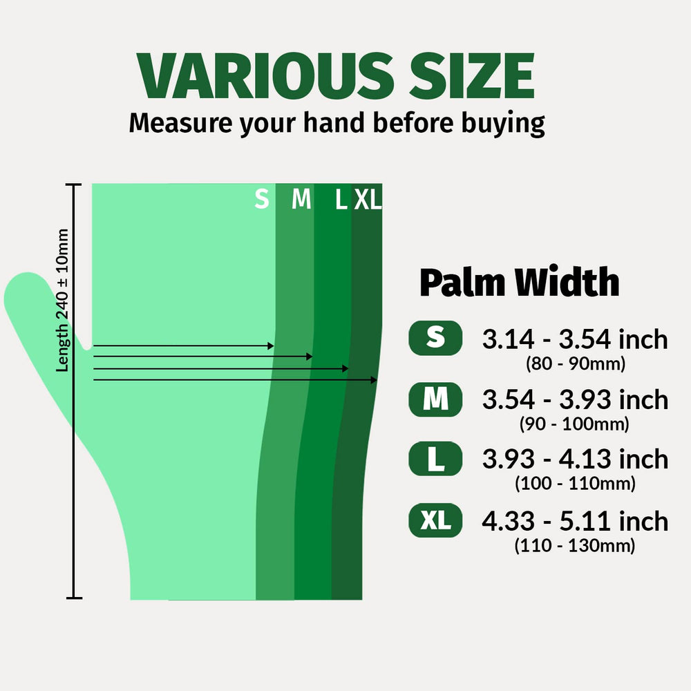GORILLA SUPPLY matched sizes from S to XL fit most hands securely.