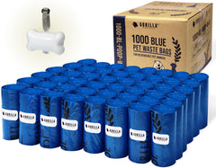 GORILLA SUPPLY blue dispenser with bag rolls for hands-free cleanup