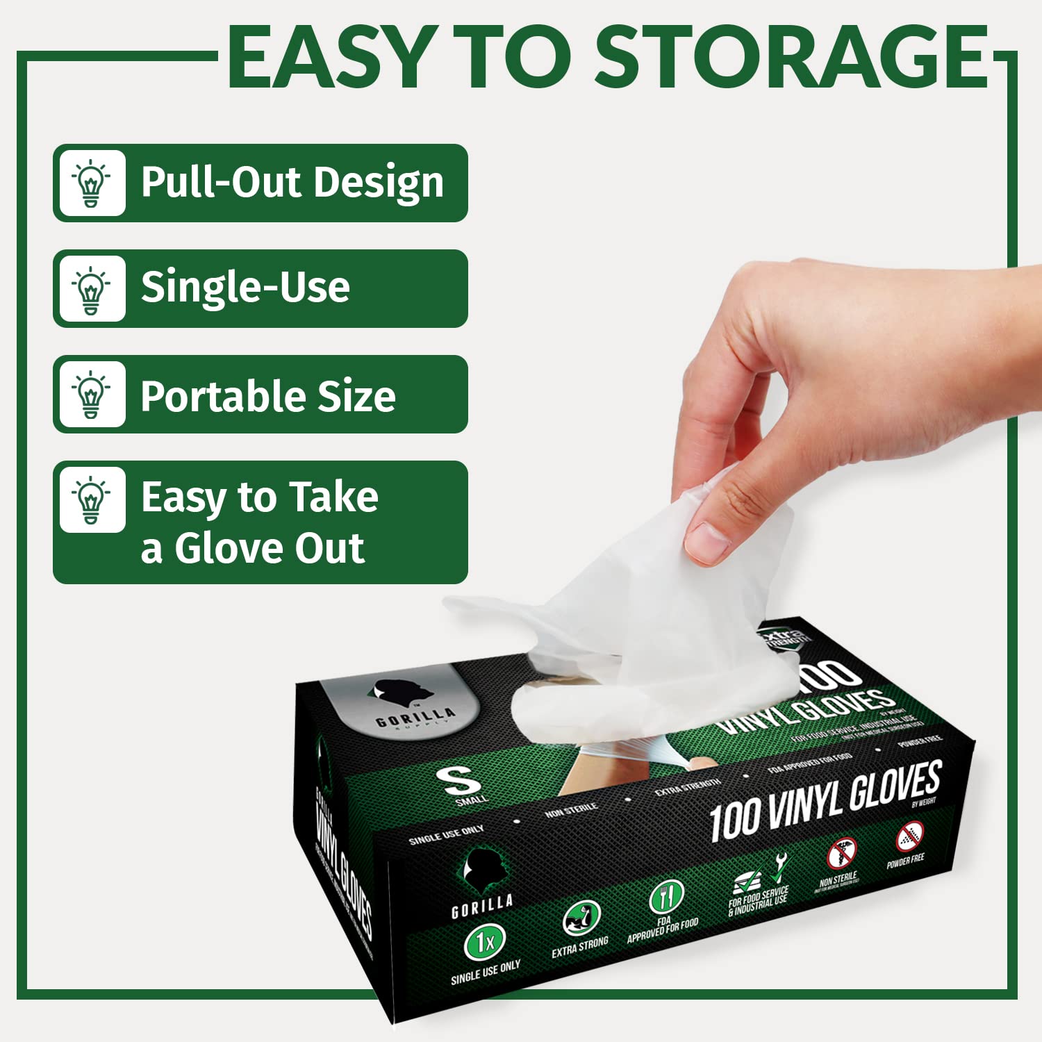GORILLA SUPPLY gloves used in food prep for safe handling and clean work.