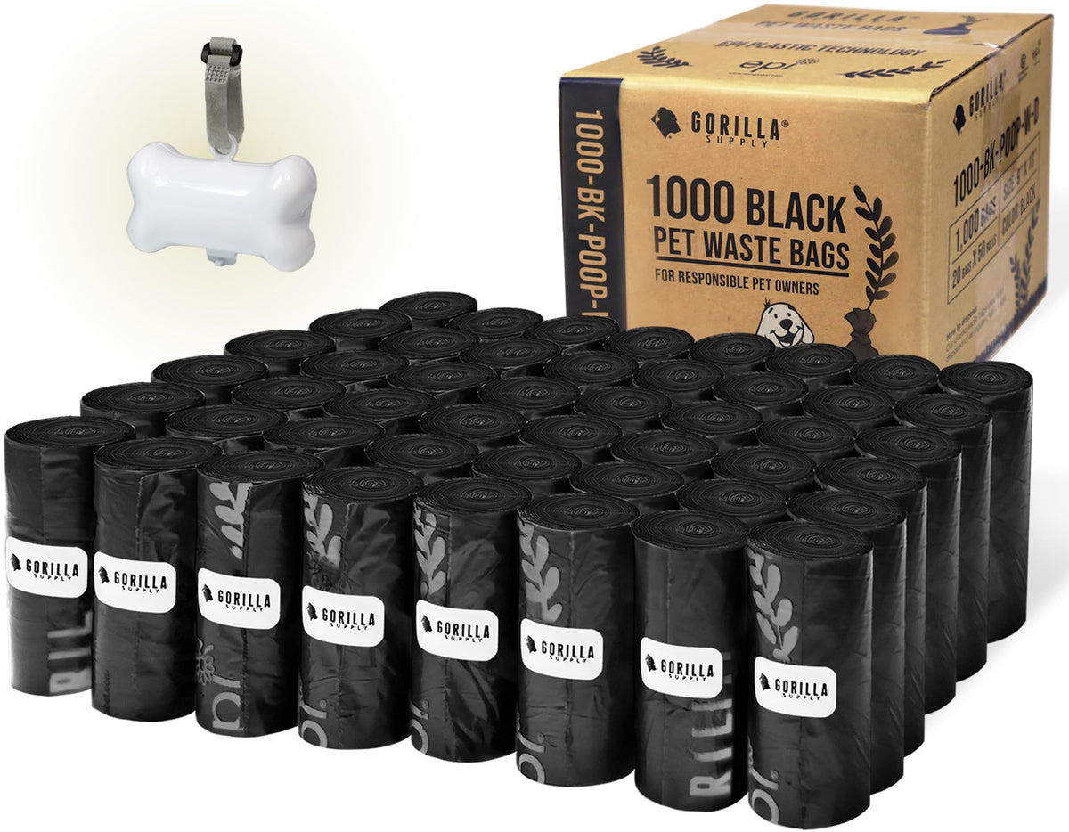 GORILLA SUPPLY dog poop bags with dispenser for quick, mess-free bag access.