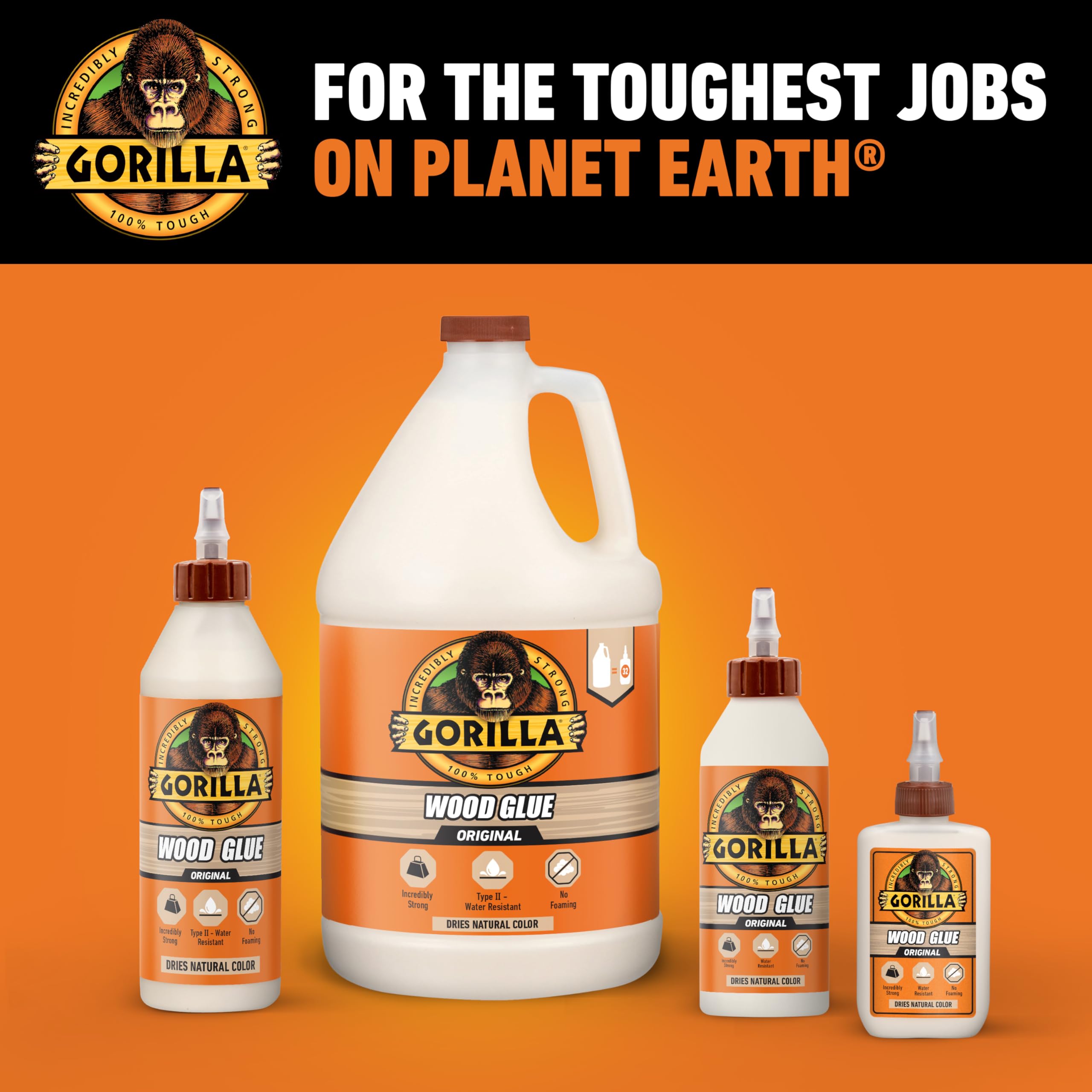 Gorilla Wood Glue dries to natural tan color on wood surfaces.