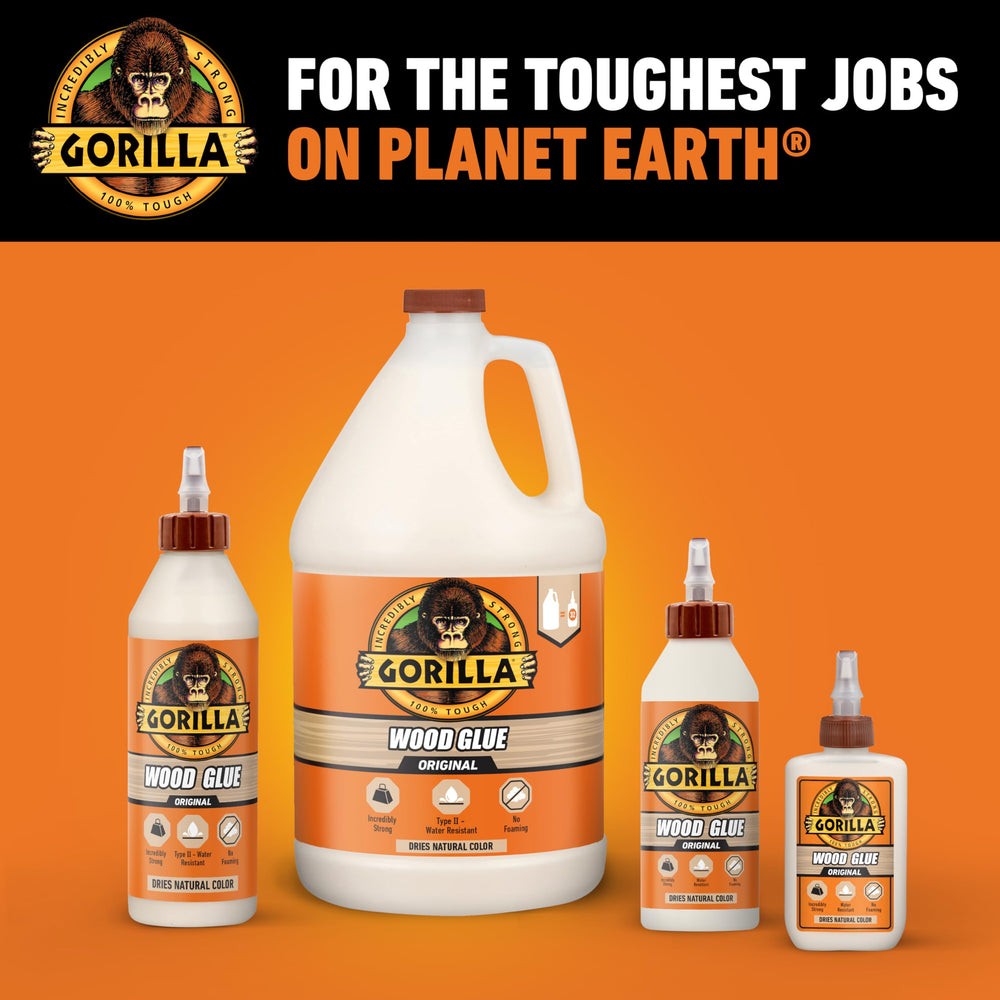 Gorilla Wood Glue dries to natural tan color on wood surfaces.