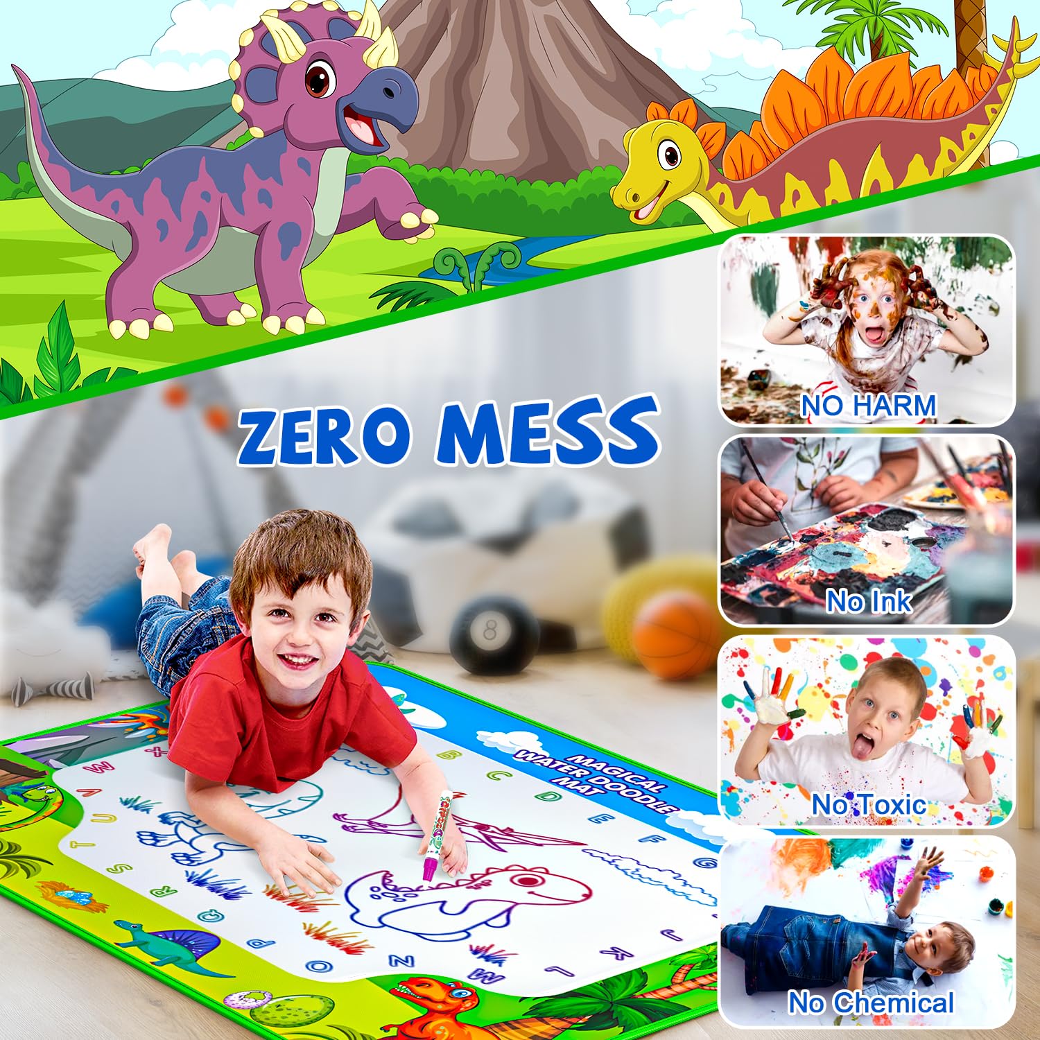 GORISPI mat shows colorful letters to practice early literacy.