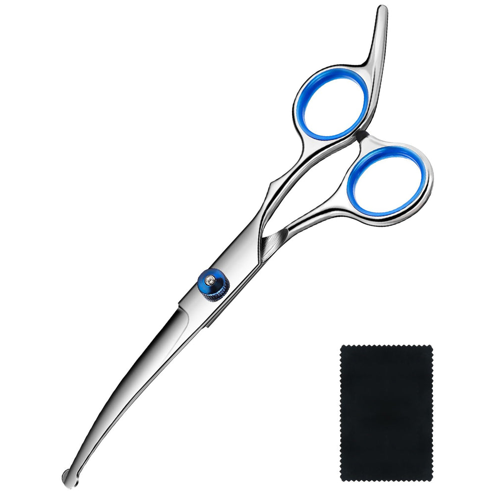GORITZ dog grooming scissors curved blades for precise, natural trims