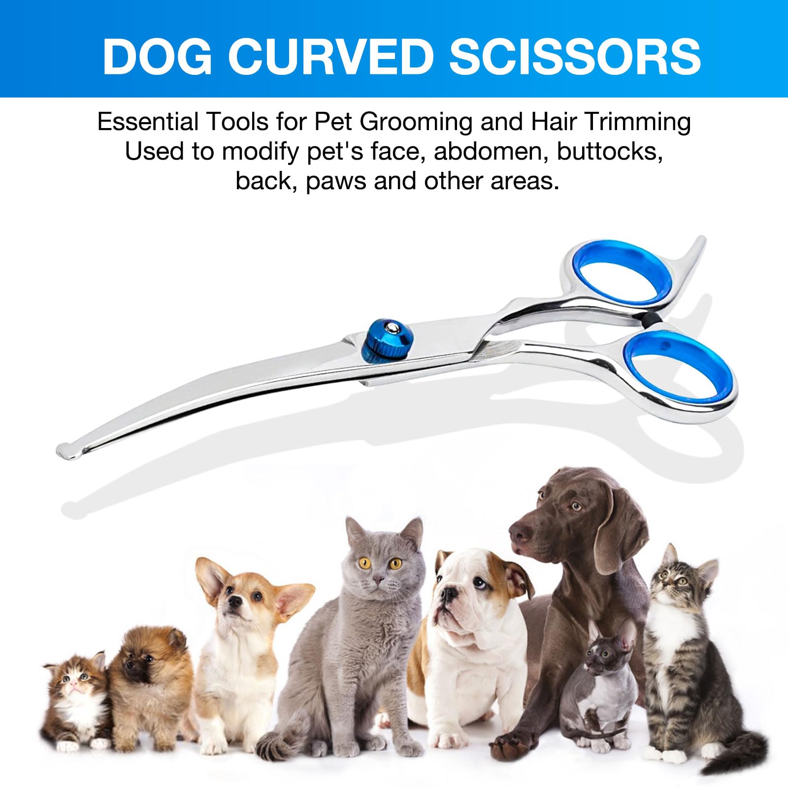 GORITZ dog grooming scissors elongated blade delivers smooth trims