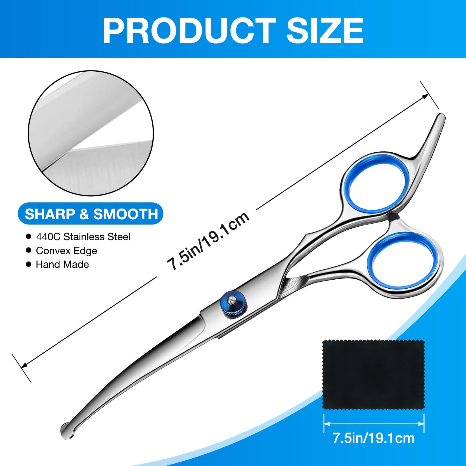 GORITZ dog grooming scissors safety round tip reduces risk near eyes