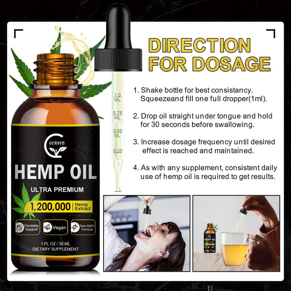 Evening routine with hemp oil for relaxation and mood support.