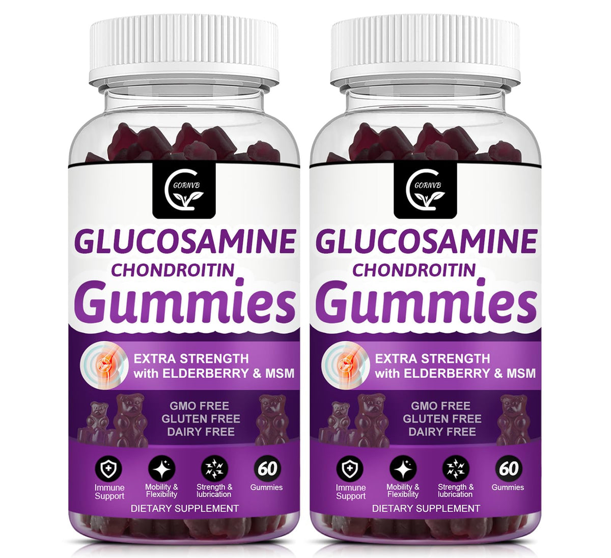 GORNVB glucosamine chondroitin gummies bottle ready for daily joint support
