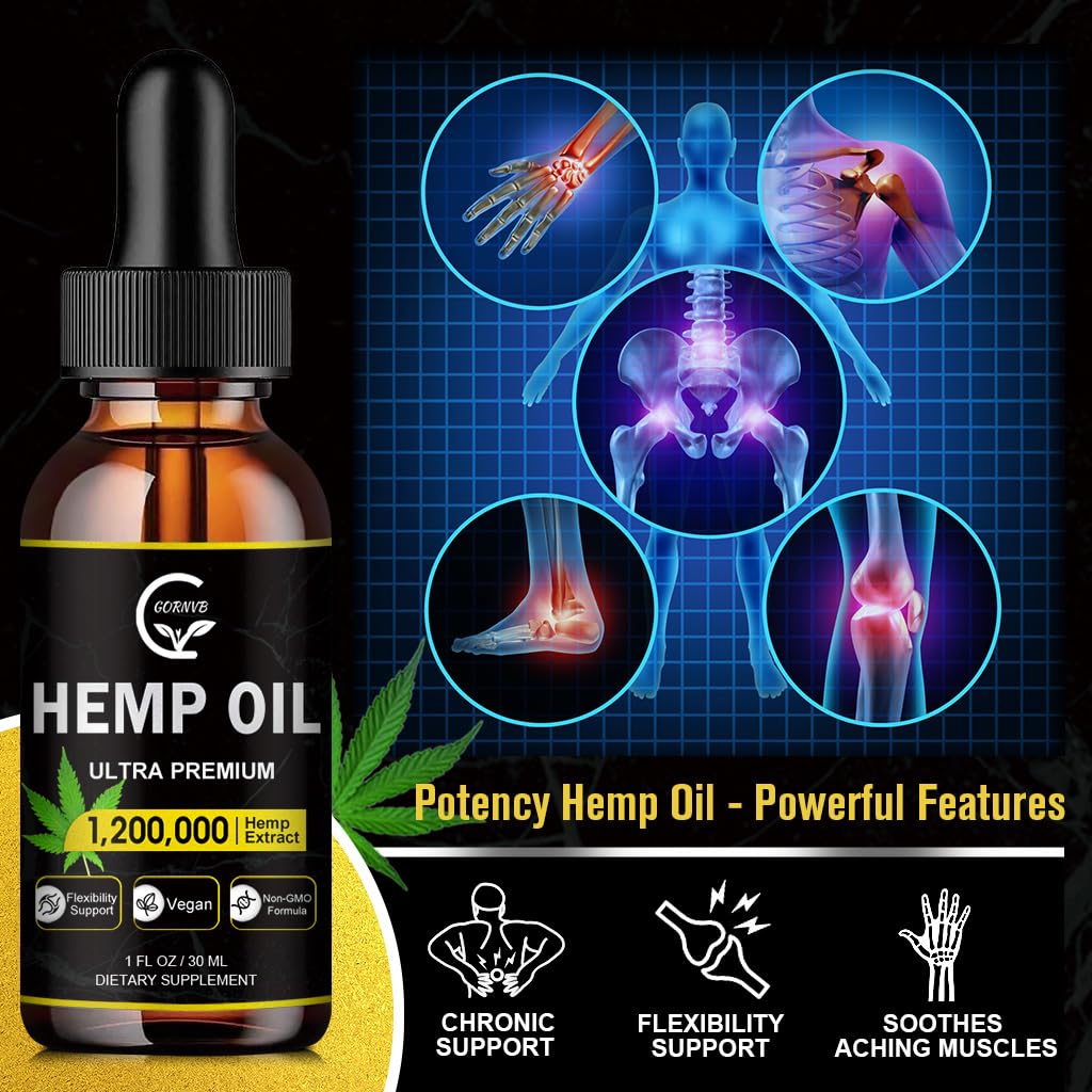 Third-party lab testing badge on GORNVB hemp oil for quality assurance.