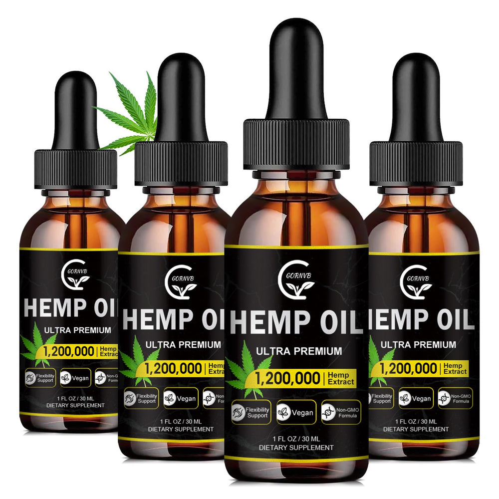 GORNVB High Potency Hemp Oil bottle with dropper for daily calm and focus.