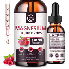 GORNVB Magnesium Drops bottle highlighting raspberry flavor and high absorption.