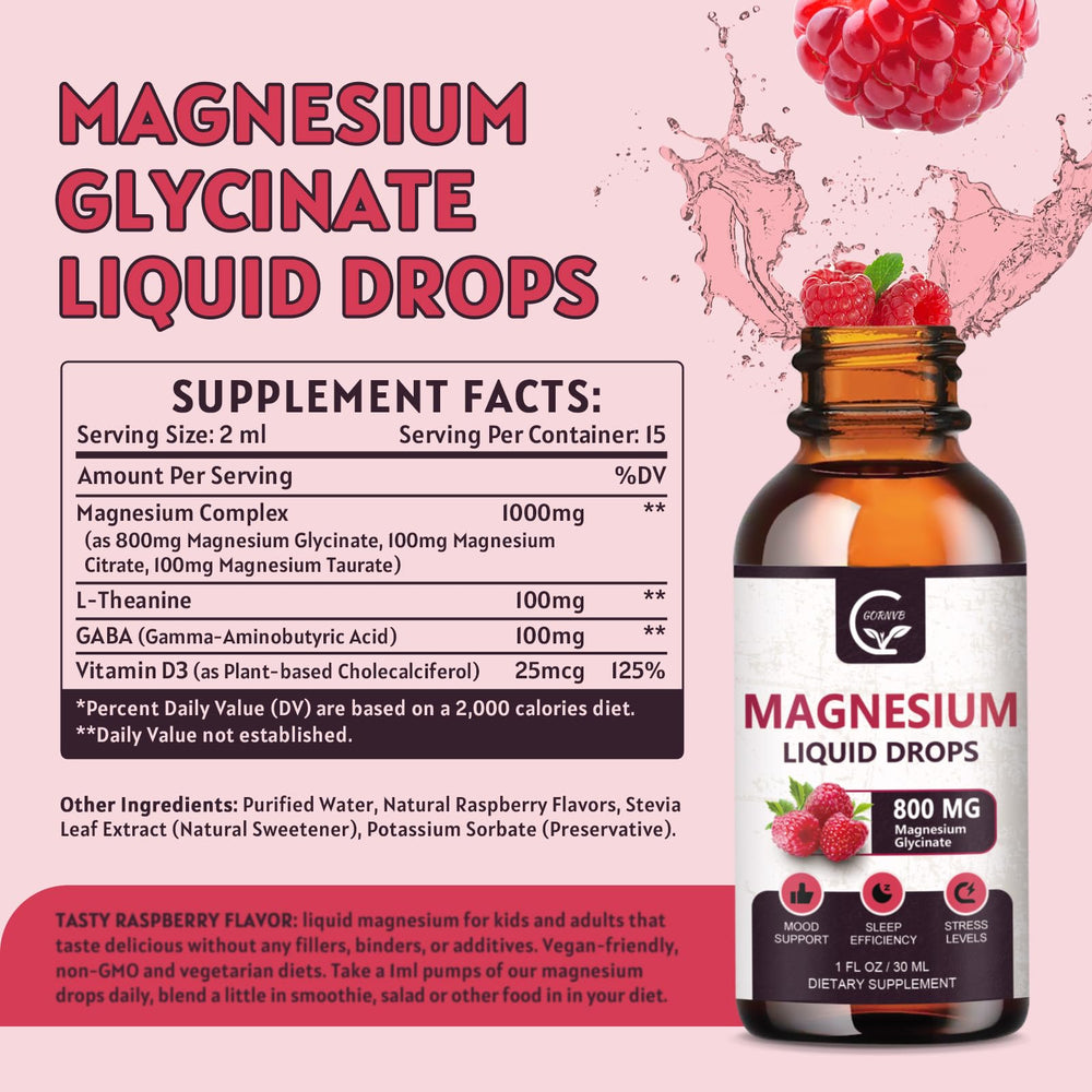GORNVB Magnesium Drops pour to show easy dosing and quick access.