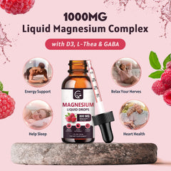 Close-up of GORNVB Raspberry flavor magnesium drops for tasty supplementation.