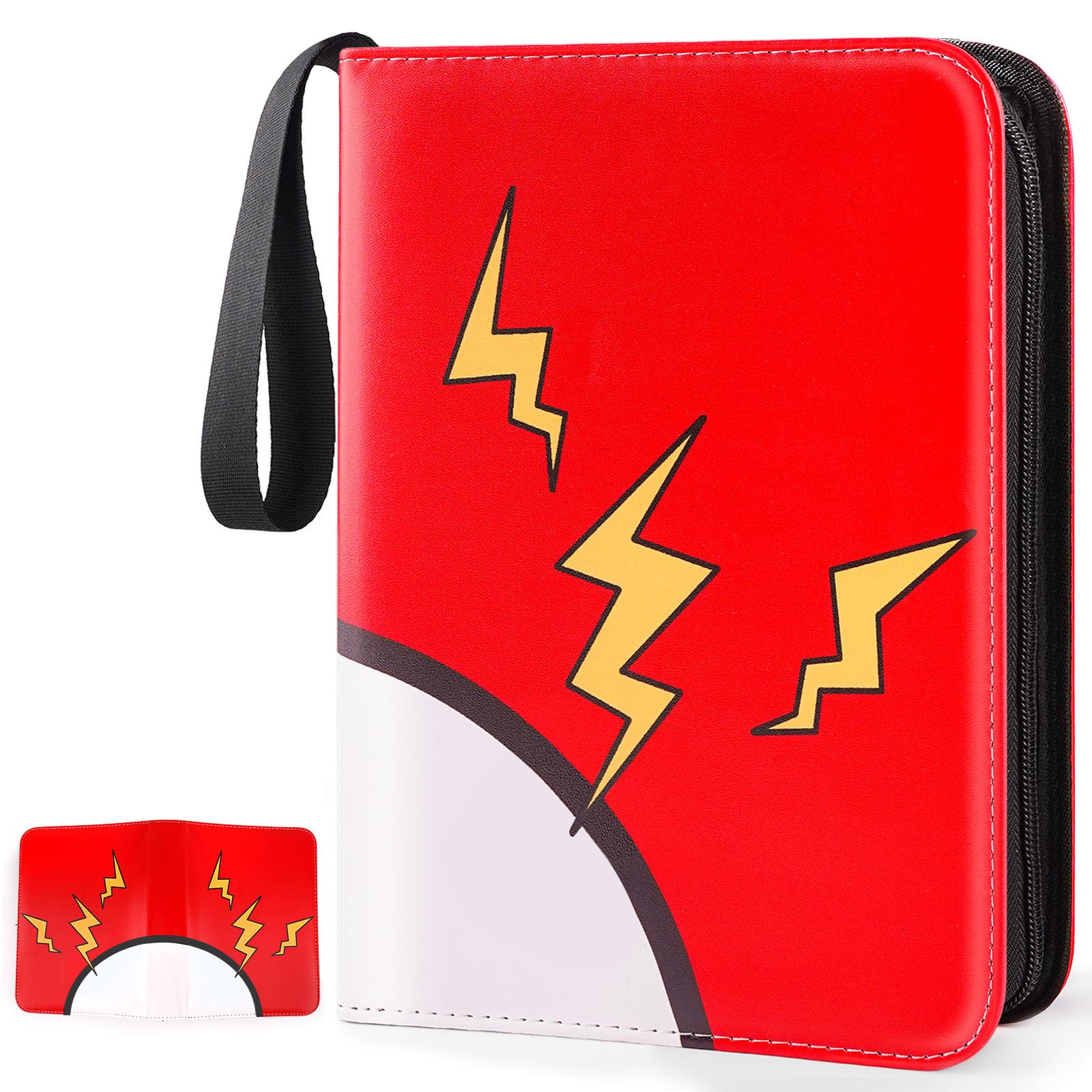 GOROMA card binder front cover in red, durable PU leather for daily protection.