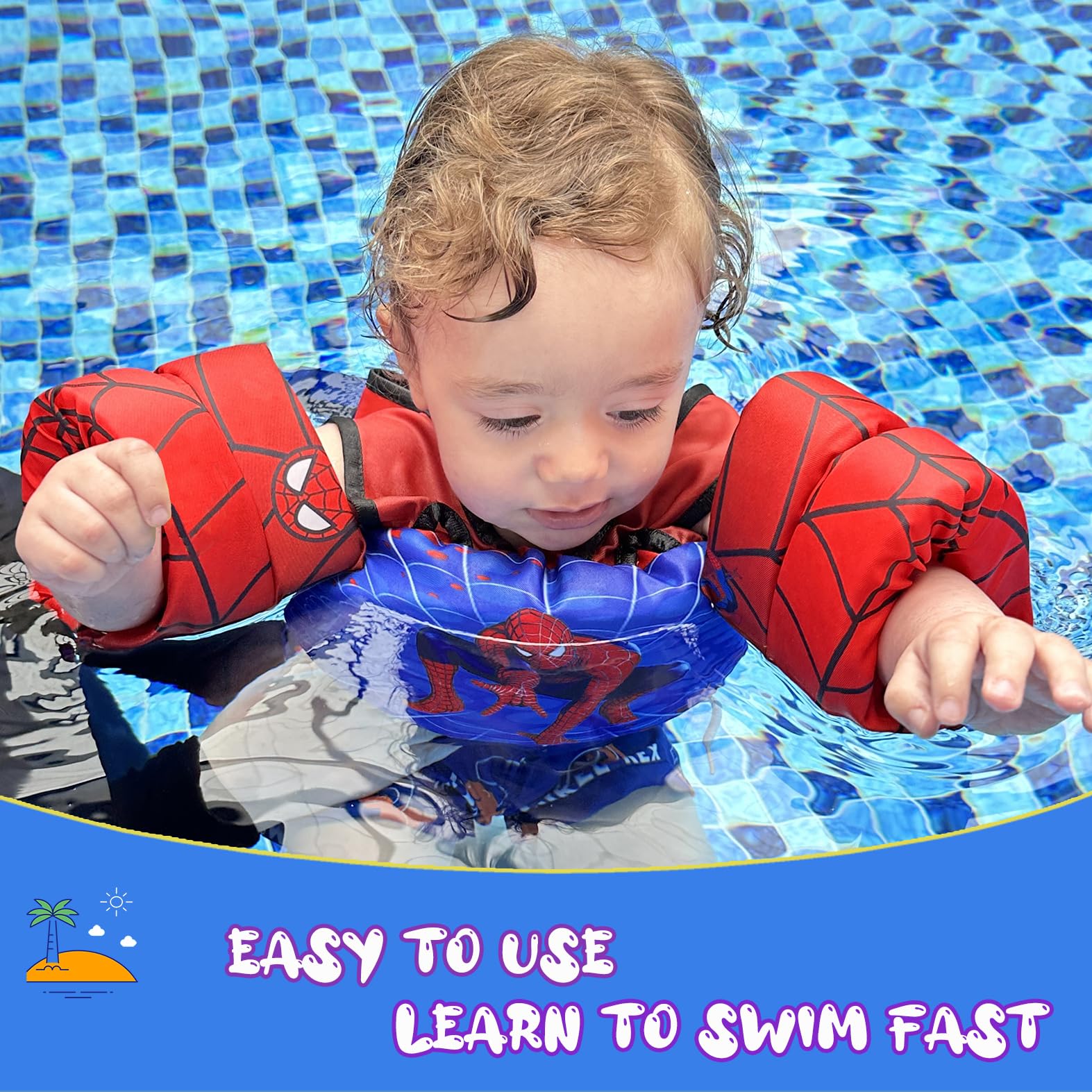 GOSEN Toddler Floaties bright color aiding easy supervision in pool