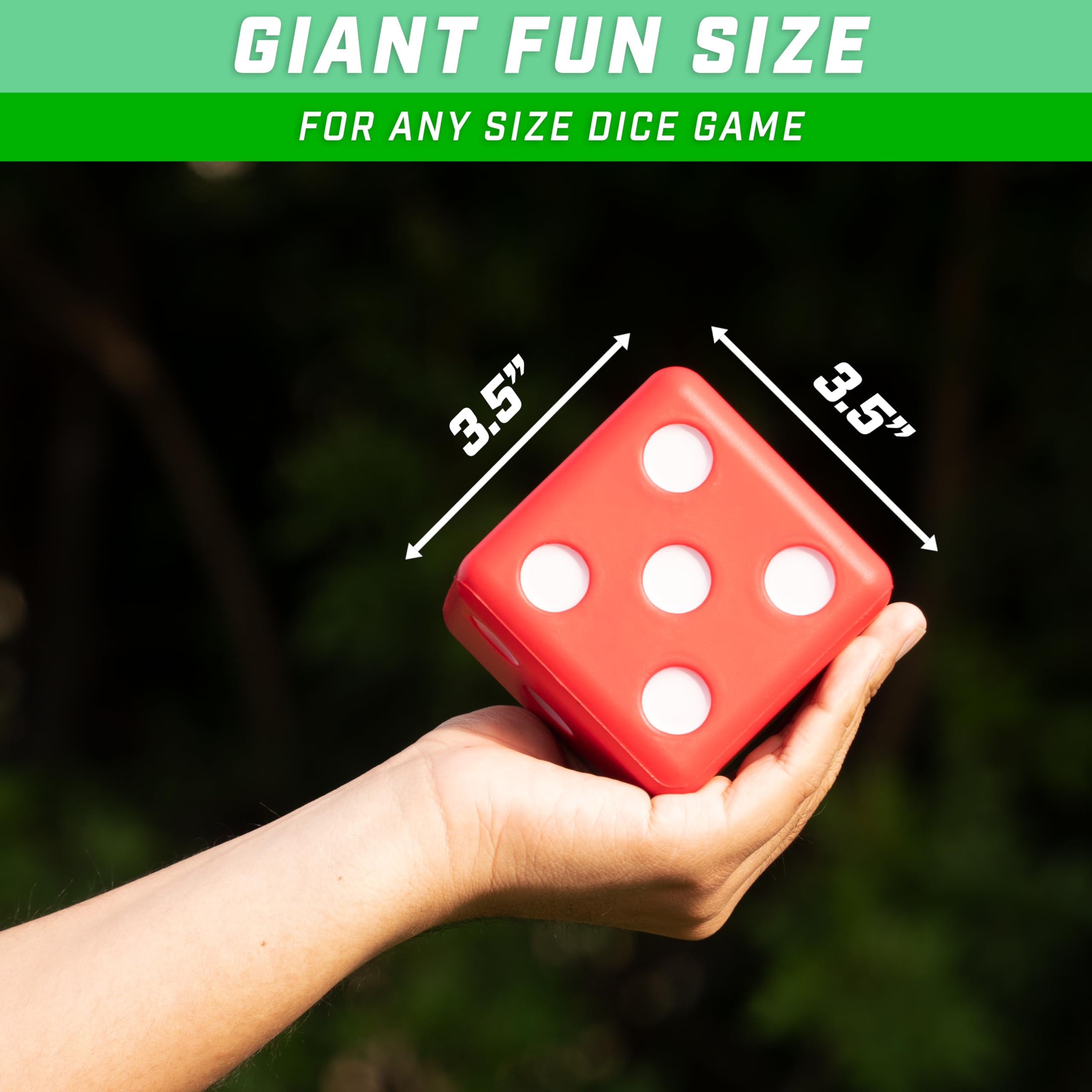GoSports foam dice set with six pieces for safe indoor use