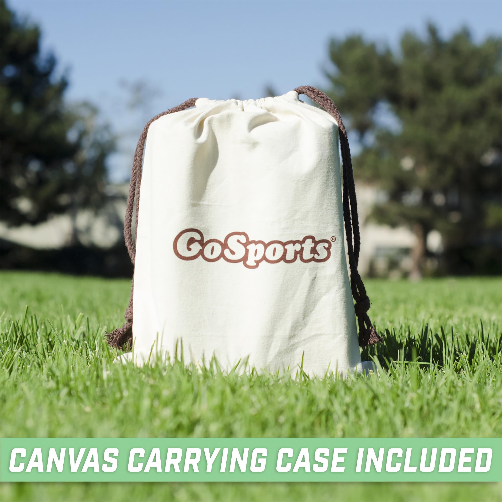 GoSports durable wooden dice designed for indoor and outdoor play.