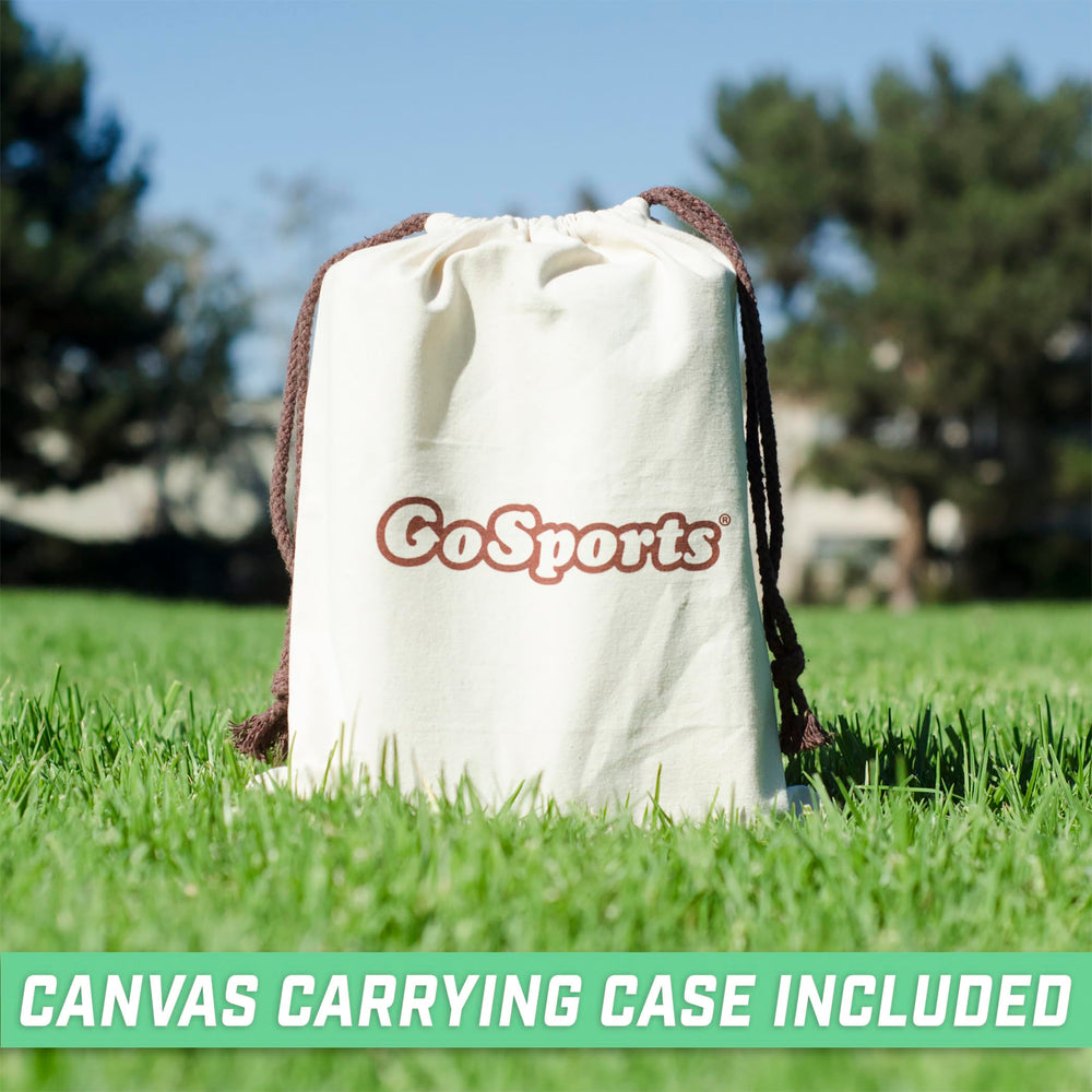 GoSports durable wooden dice designed for indoor and outdoor play.