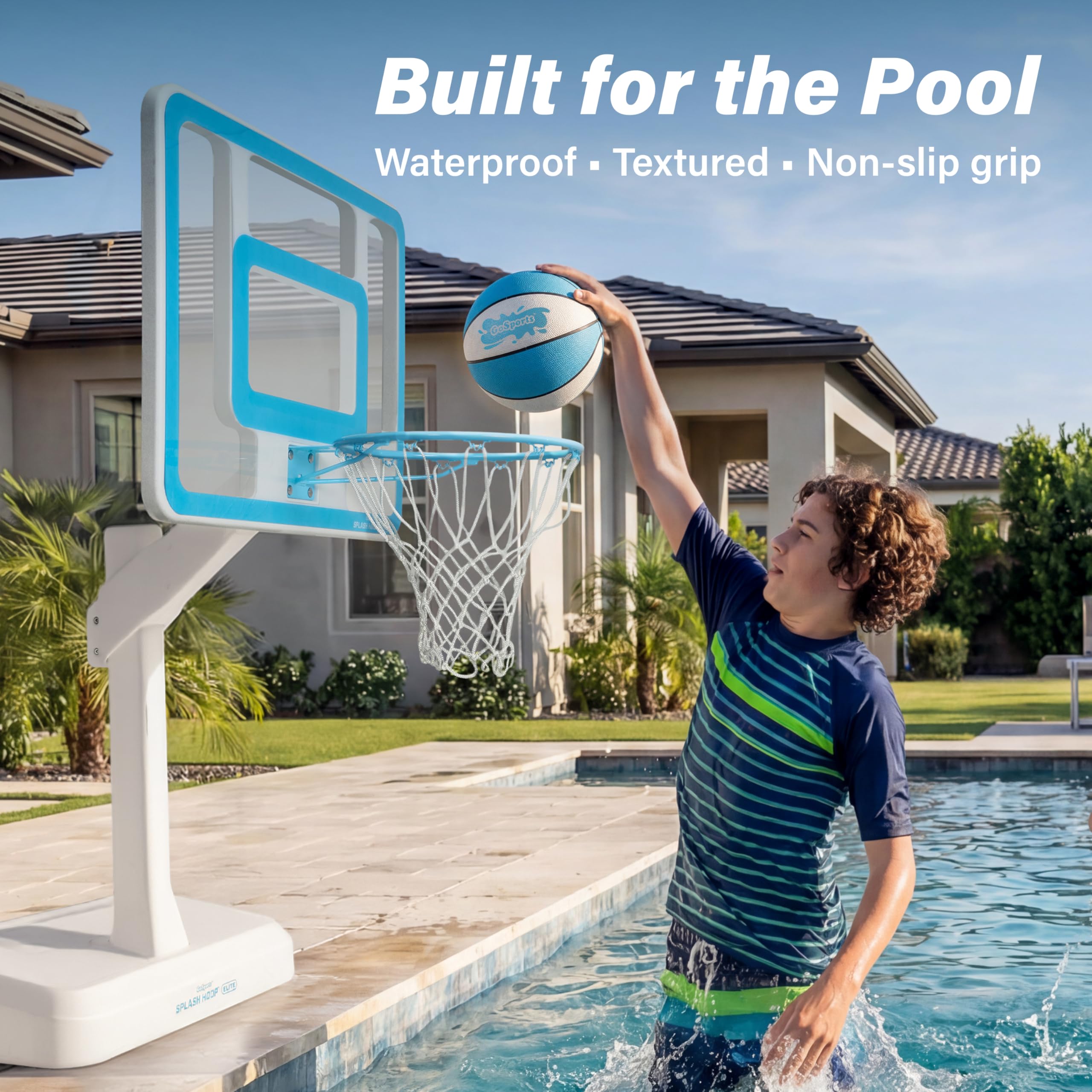 GoSports anti-slip texture improves grip for splashy pool play