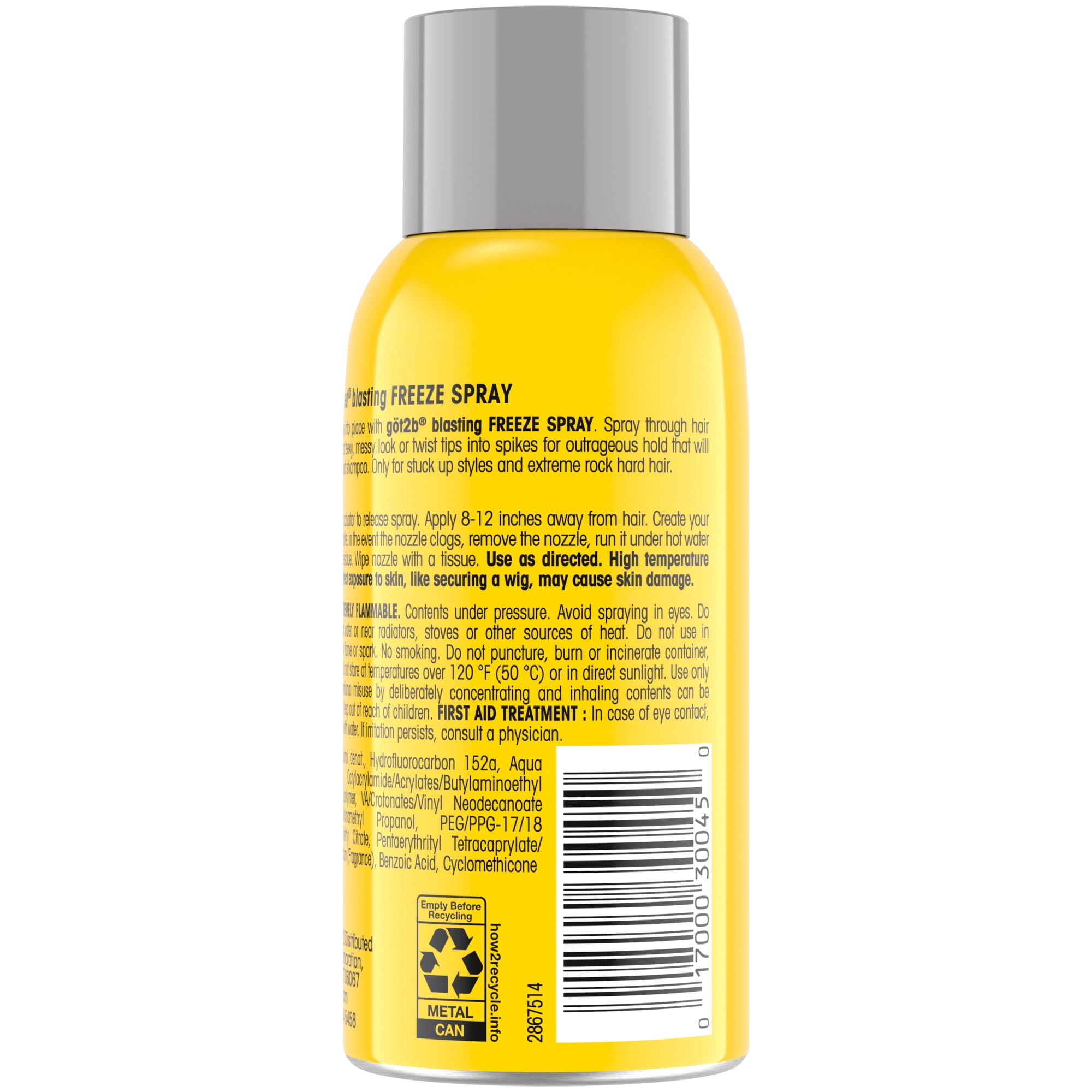 Got2b Glued Blasting Freeze spray for on-the-go styling and quick touch-ups.