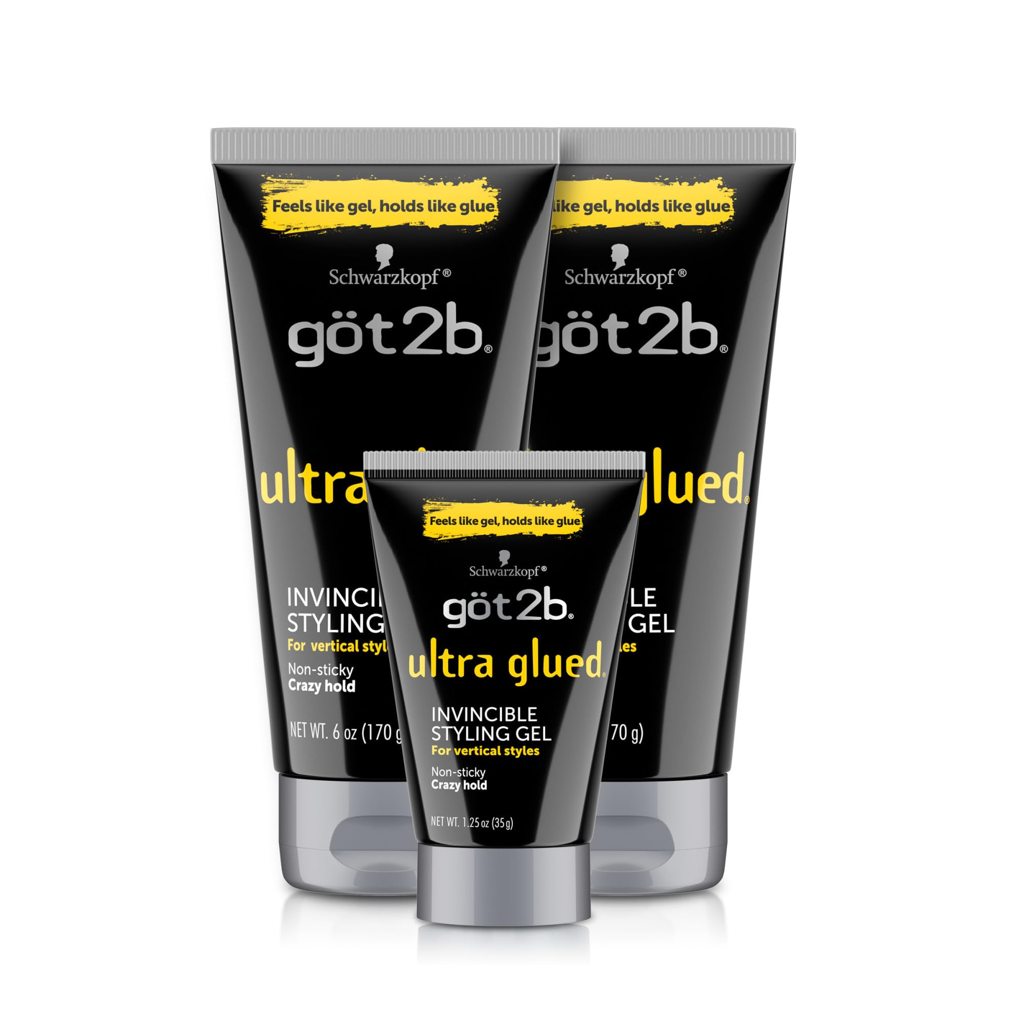 Got2B Ultra Invincible styling gel bottle front view showing bold hold