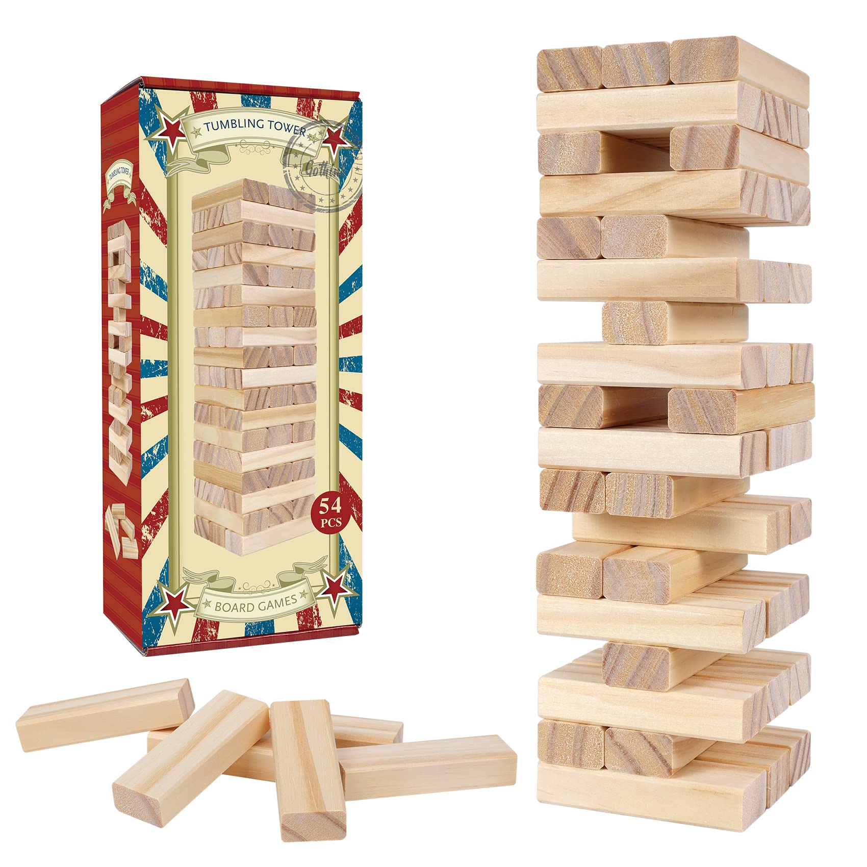 GOTHINK tumble tower blocks for stacking fun and focus
