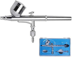 GotHobby airbrush front view with 0.3mm gravity-feed for precise detail painting.
