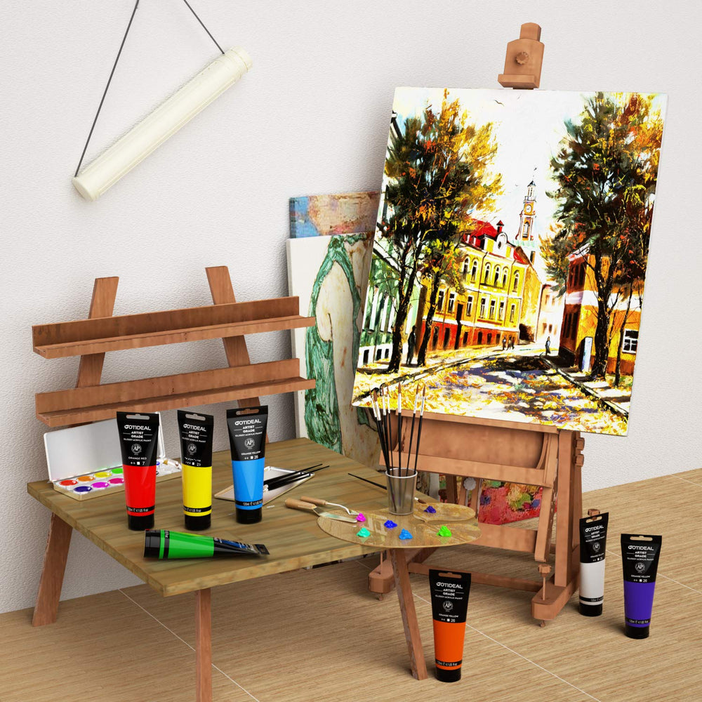 GOTIDEAL titanium white on canvas shows opaque coverage for bold details.