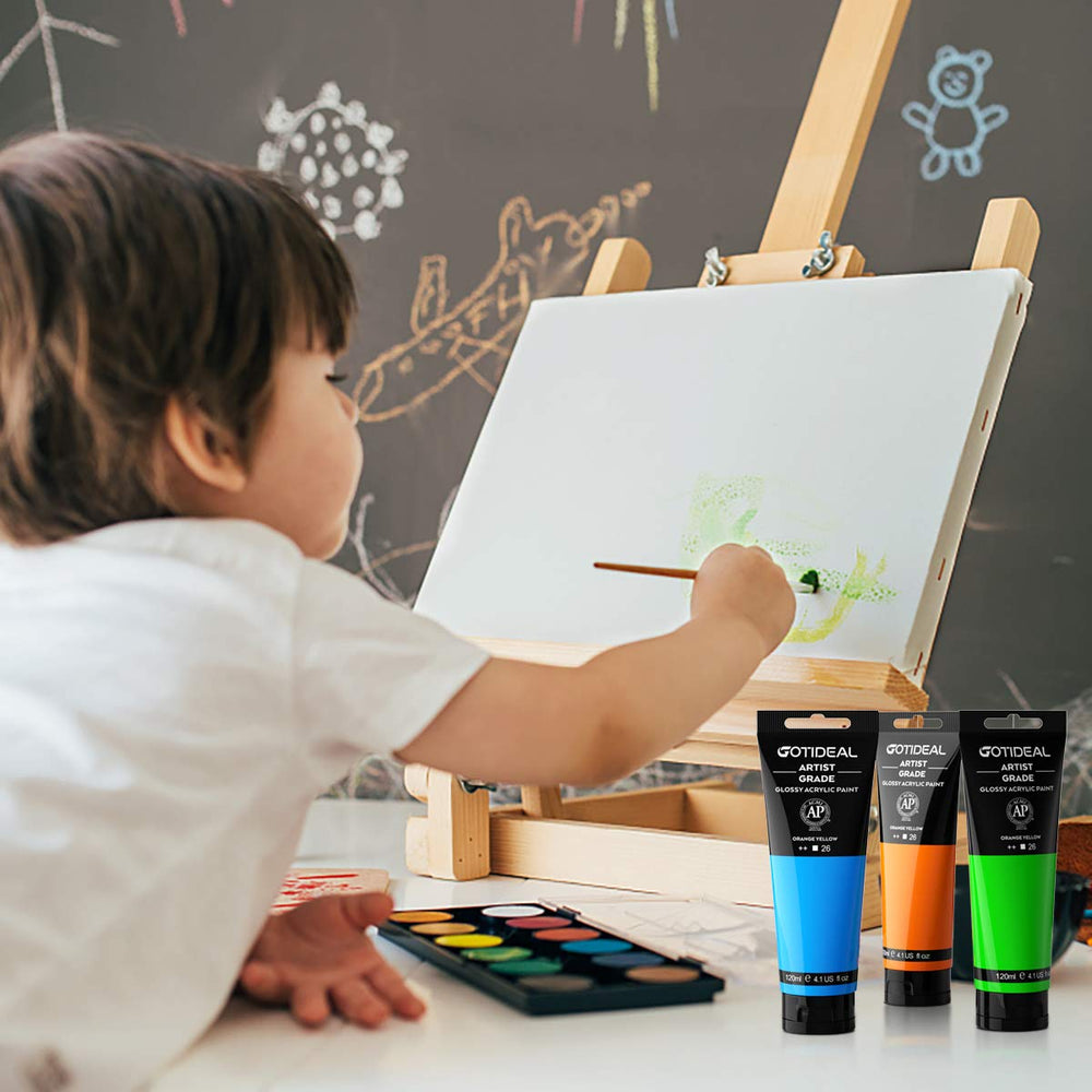 GOTIDEAL titanium white paint on wood and fabric demonstrates versatile use.