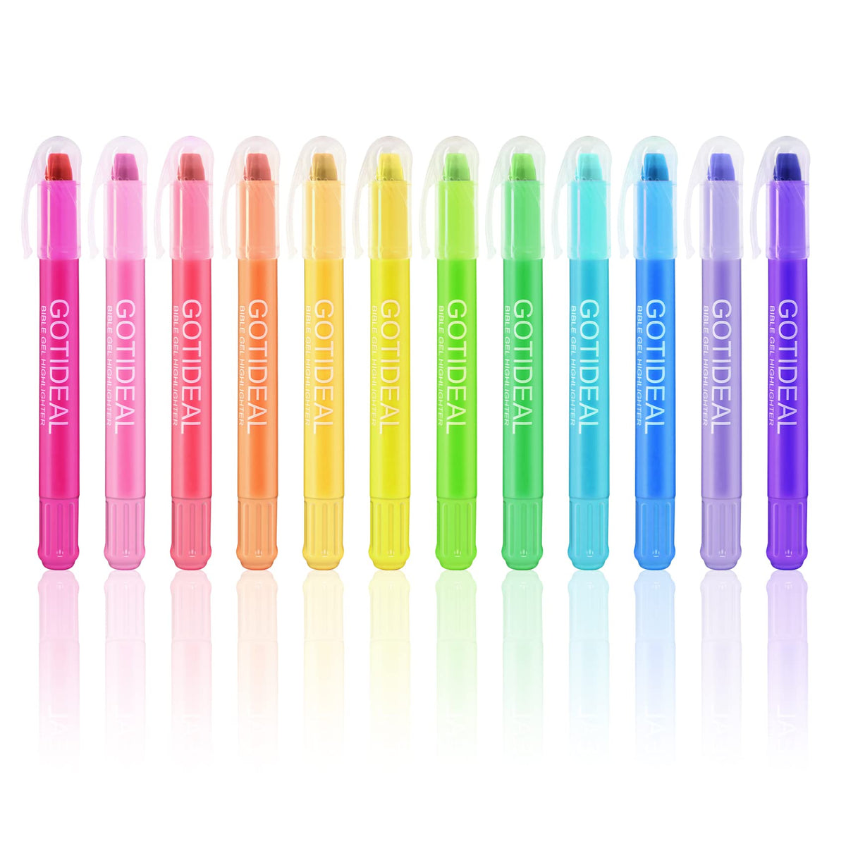 GOTIDEAL Bible Highlighters 12-pack in vibrant colors for easy color-coding passages.