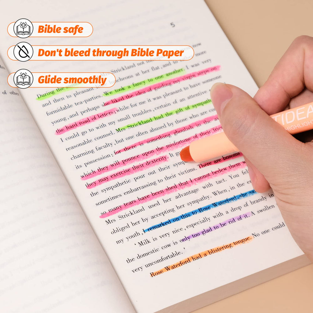 GOTIDEAL no-bleed Bible highlighters protect pages while coloring text.