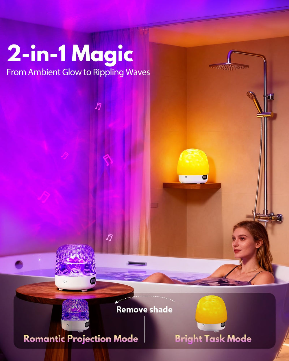 Gotopceed Shower Light 16 colors to set mood and energy.