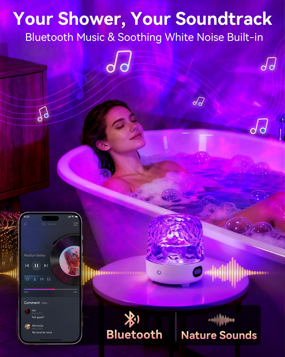 Gotopceed Shower Light Bluetooth speaker for water-friendly listening in the shower.