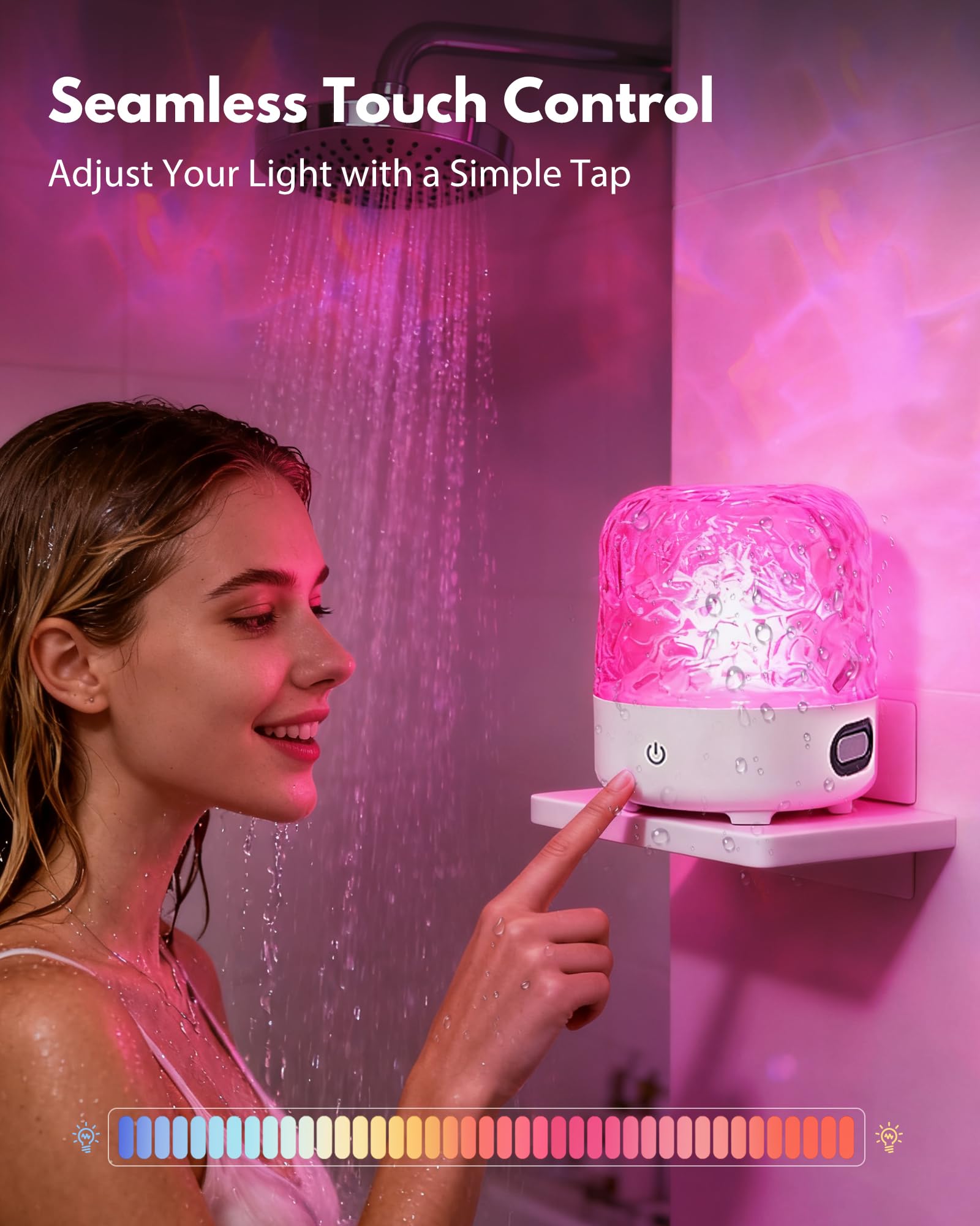 Gotopceed Shower Light touch panel for quick adjustments at a glance.