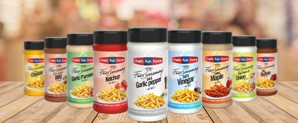 Gourmet Fries Seasonings salt & vinegar on fries creates crisp, savory bite