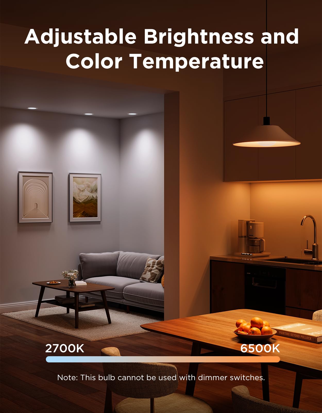 Govee BR30 color-changing bulb displaying RGBWW options for ambiance.