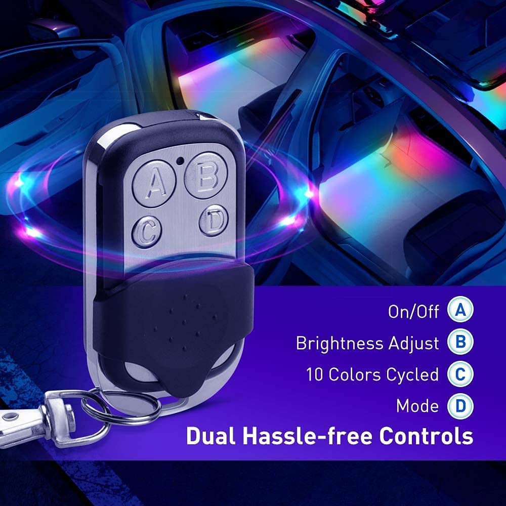 Govee two-line interior LED setup with 72 LEDs for bright coverage