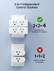 Govee Dual Smart Plug compact design fits tight outlets without blocking others