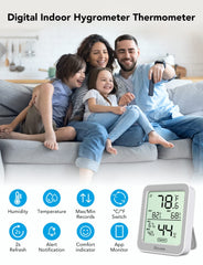 Govee H5075 large LCD display provides clear readings for easy monitoring.