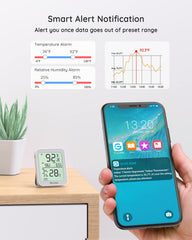 Large LCD screen on Govee hygrometer for easy reading from a distance.